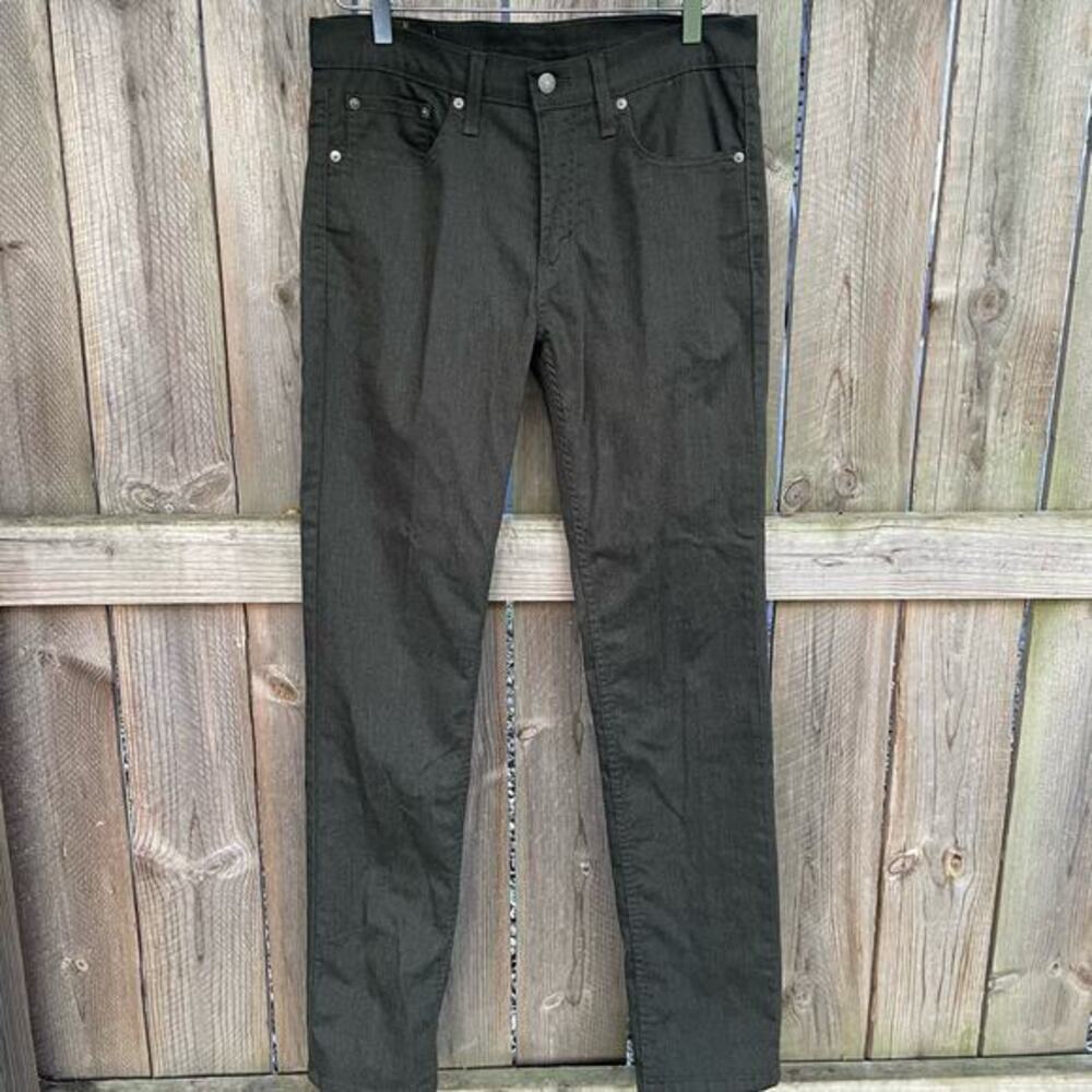 Levi's 511 Trousers Skinny Fit Stretch Cotton Mid-Rise Size W32 L34 Dark Gray